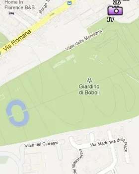 Situación de los Jardines de Boboli