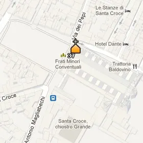 Situación de la Iglesia de la Santa Cruz en el Mapa de Florenciaq