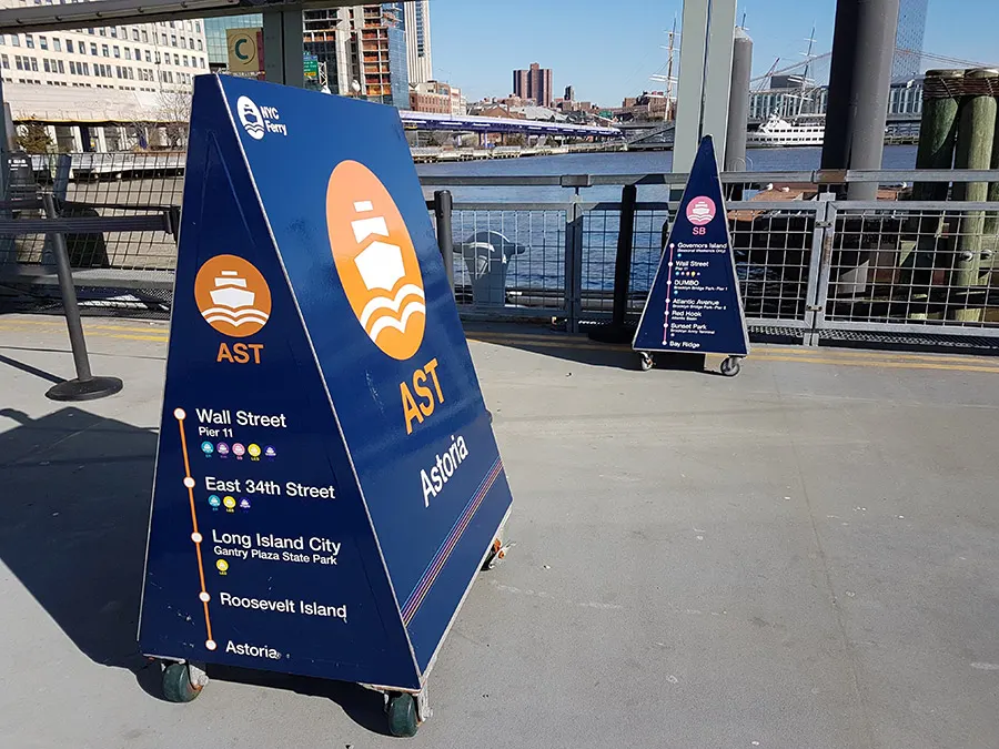 Pier 11 in Wall Street, departure point for several NYC Ferry routes and other cruises - Photo by AHM