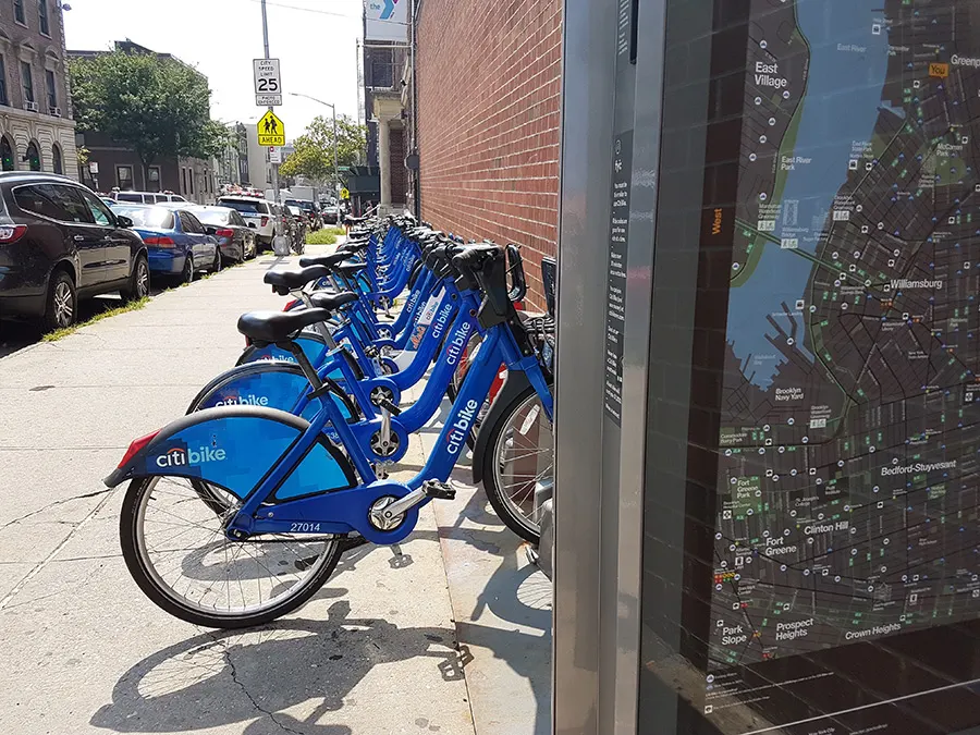 Citi Bike rental bikes in Greenpoint - Photo by AHM