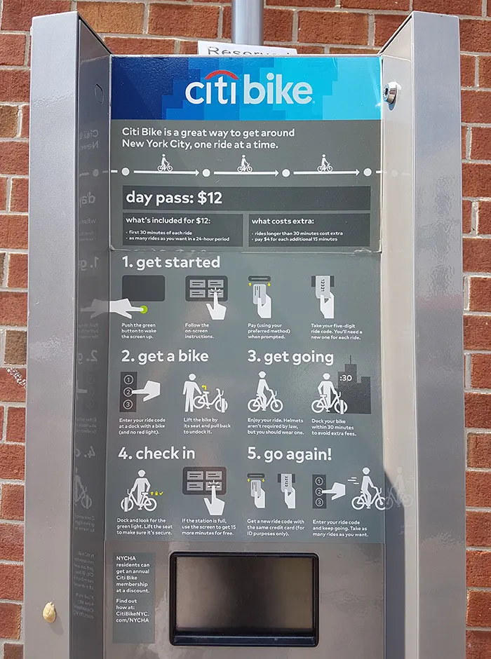 Citi Bike kiosk, New York City's public bike share service - Photo by AHM