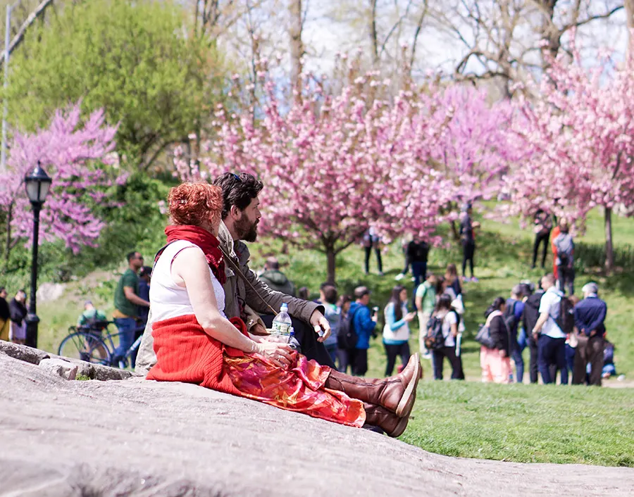 Gente disfrutando el buen clima de la primavera en New York en Central Park - Foto de Erin Song en Unsplash