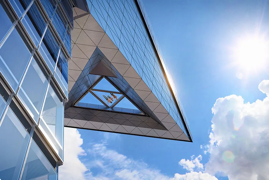 Suelo de cristal de la Terraza del Mirador Edge en Hudson Yards cortesía de Related Oxford disponible en los materiales de prensa y medios de Edge NY https://related.app.box.com/s/wq8738106e1iyhansyc4s541pia6yg0f/file/540590825984