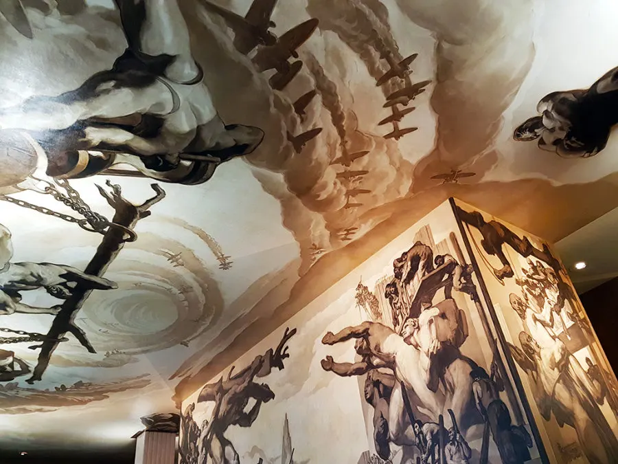 Mural del catalán José María Sert en el Lobby del Rockefeller Center, sustituyendo el mural original de Diego Rivera. Foto de AHM