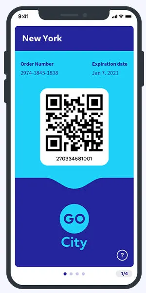 Pantallazo de al aplicación móvil del GO CITY New York - Imagen del Go City New York