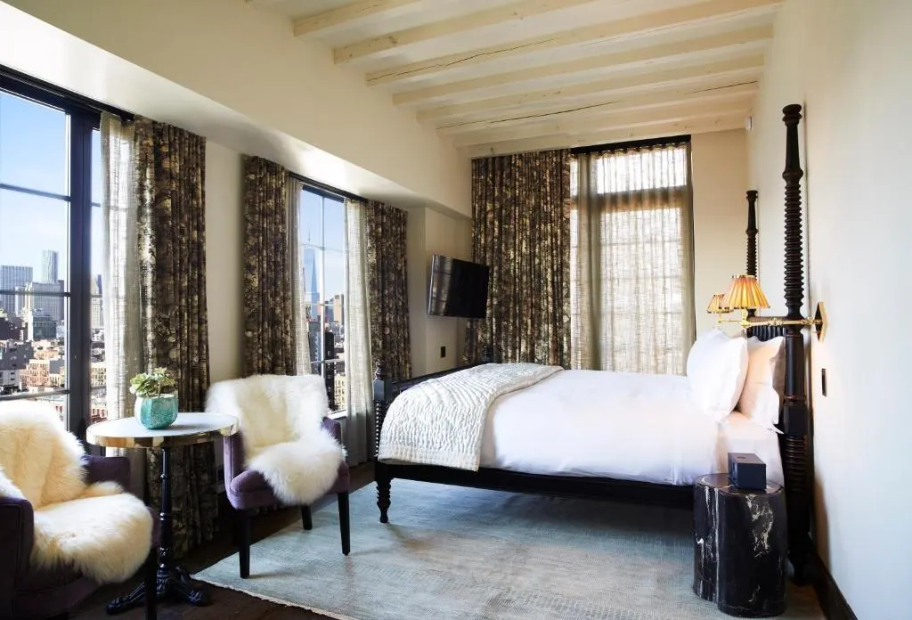 Hoteles modernos en Nueva York: Habitación de The Ludlow Hotel en el Lower East Side de Manhattan.