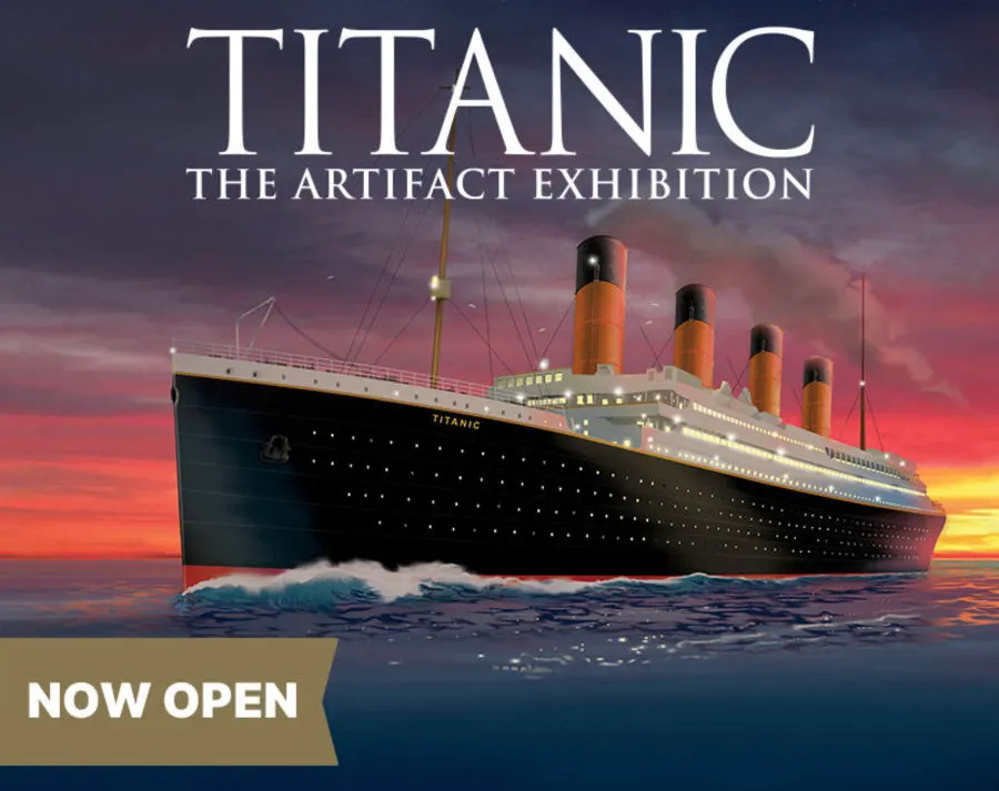 Ilustración oficial de la muestra Titanic the Artifact Exhibition