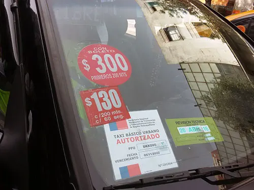 Precios de los taxis de Santiago de Chile