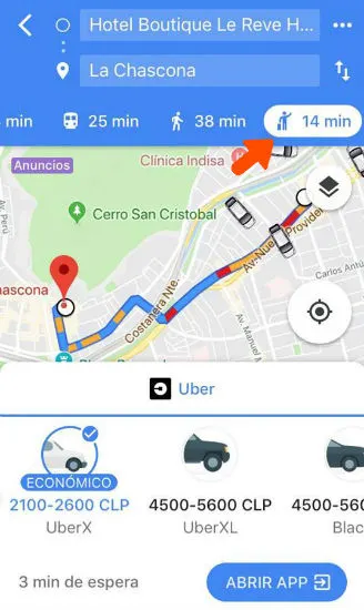 Cómo planificar recorridos en Google Maps, Uber