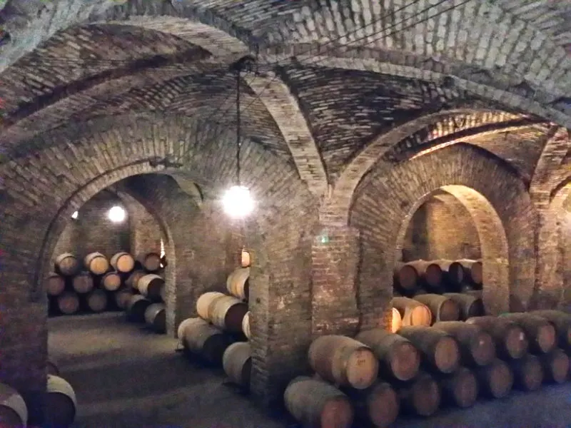 Detalle de las bóvedas de la bodega subterránea de la Viña Santa Carolina - Foto de Andrea Hoare Madrid