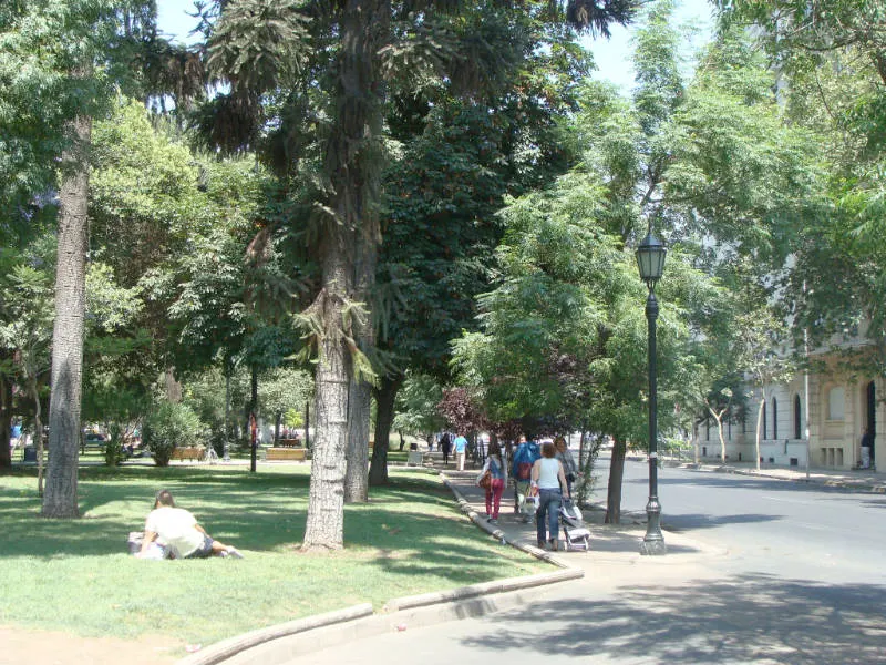 Gente caminando por la vereda sur del Parque Forestal - Foto de AHM