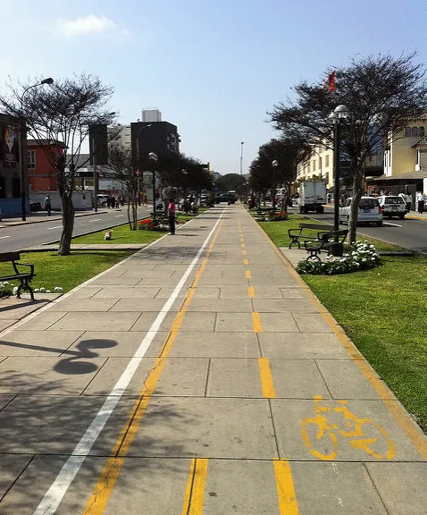 Ciclovía para bicicletas en Lima