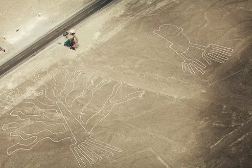 Vista aerea de las lineas Lineas de nazca peru